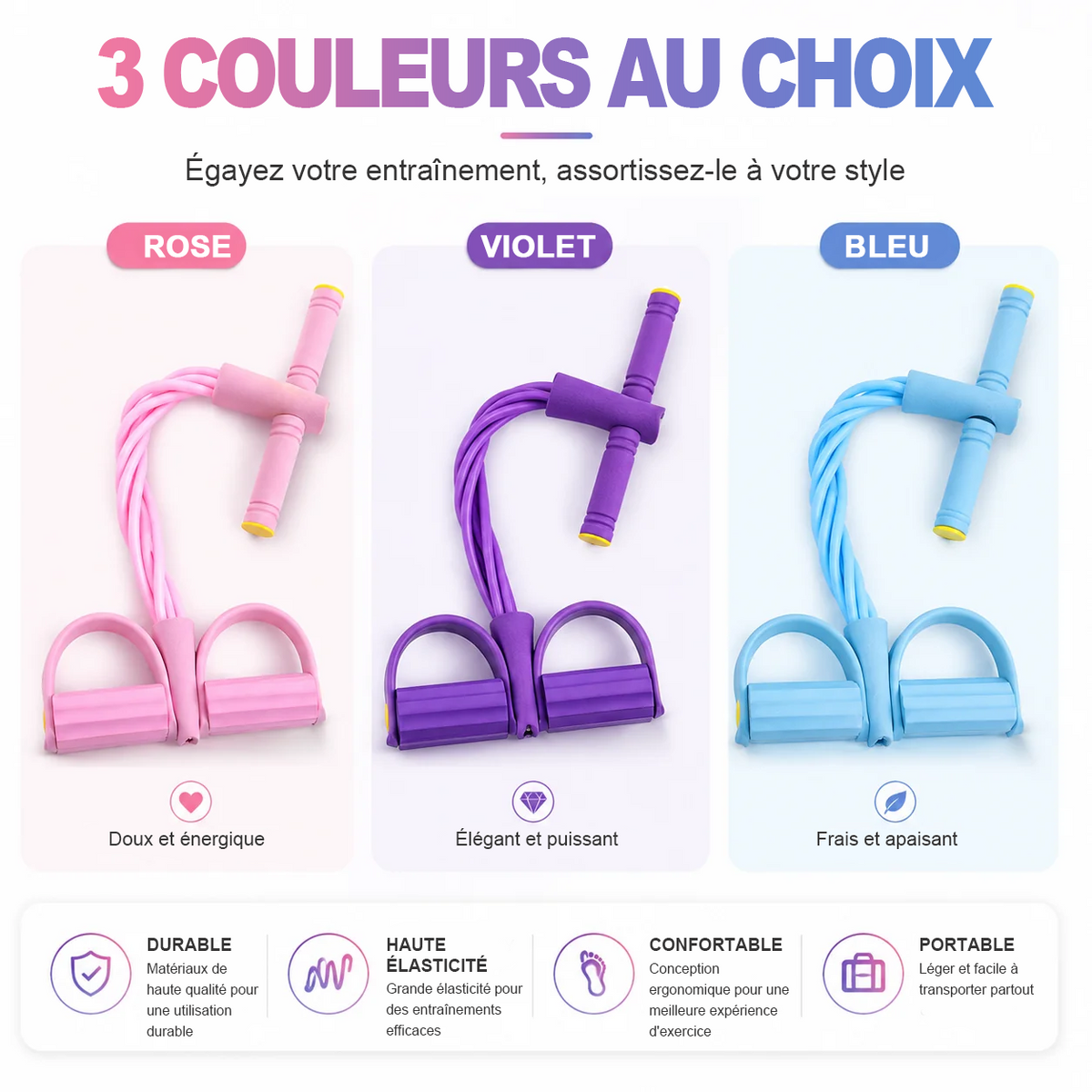 🏋️Entraîneur de résistance à bande pour pédales multifonctionnel