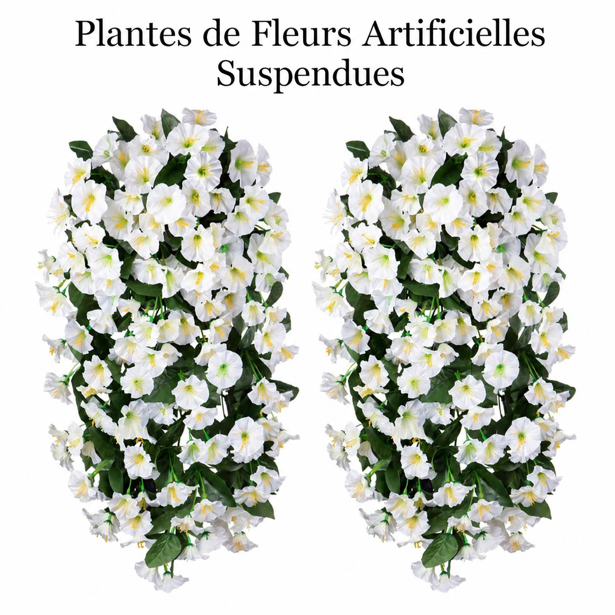 Fleurs et plantes artificielles suspendues en promotion - Résistantes aux UV, imperméables et coupe-vent