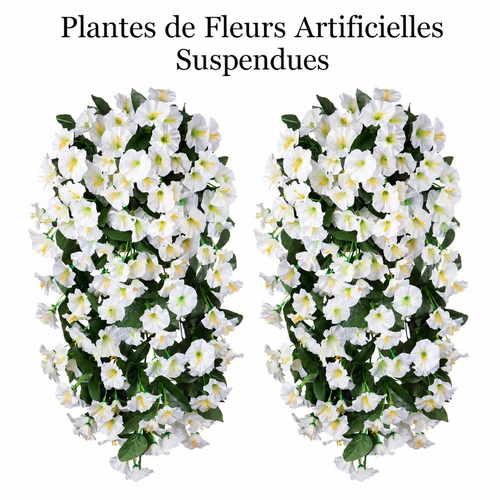 Fleurs et plantes artificielles suspendues en promotion - Résistantes aux UV, imperméables et coupe-vent