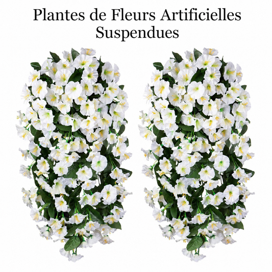 Fleurs et plantes artificielles suspendues en promotion - Résistantes aux UV, imperméables et coupe-vent