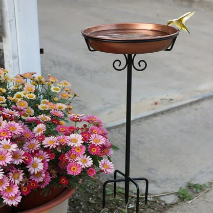 Copper-Coated Bird Bath