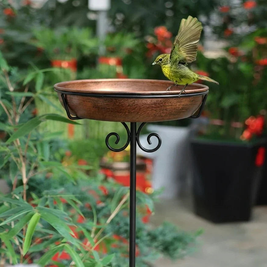 Copper-Coated Bird Bath