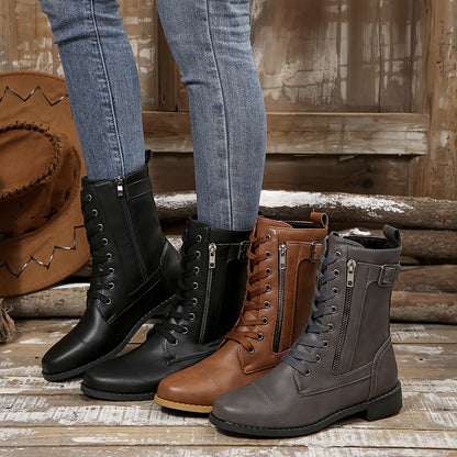 🔥 Letzter Tag: 80 % Rabatt – Damen-Lederstiefel mit Reißverschluss, weiter Passform und gepolsterter Sohle, schmerzlindernd, im Reitstiefelstil