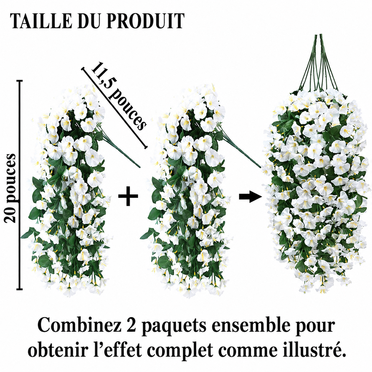 Fleurs et plantes artificielles suspendues en promotion - Résistantes aux UV, imperméables et coupe-vent