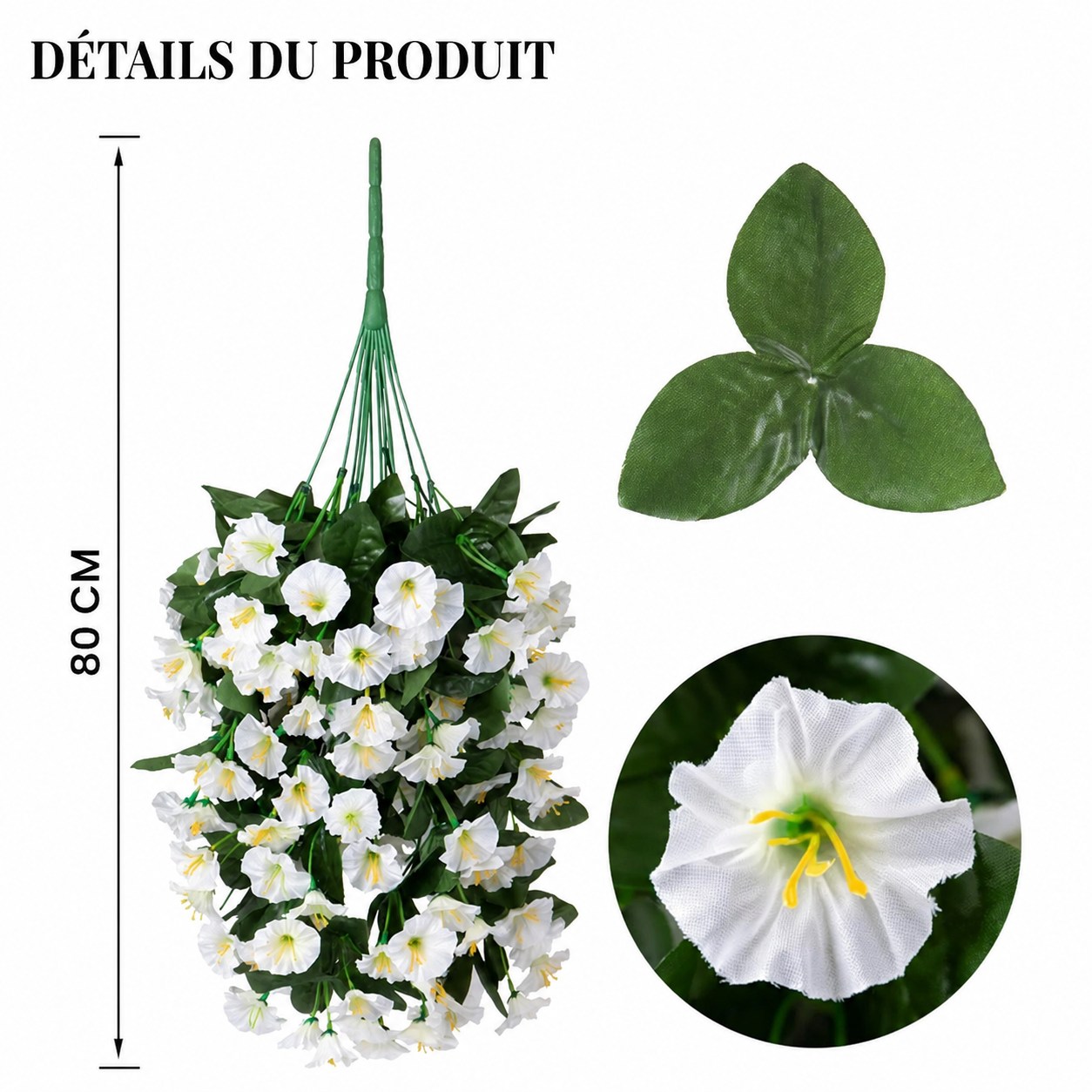 Fleurs et plantes artificielles suspendues en promotion - Résistantes aux UV, imperméables et coupe-vent