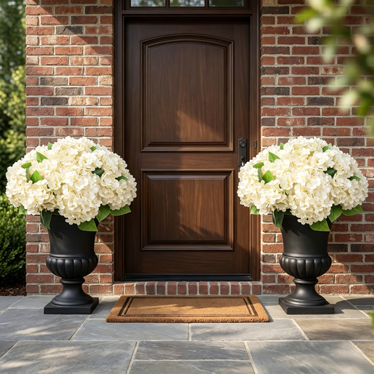 🔥Dernier jour : 50 % de réduction !🔥 Fleurs d’hortensia artificielles d’extérieur – Résistantes aux UV, imperméables et coupe-vent