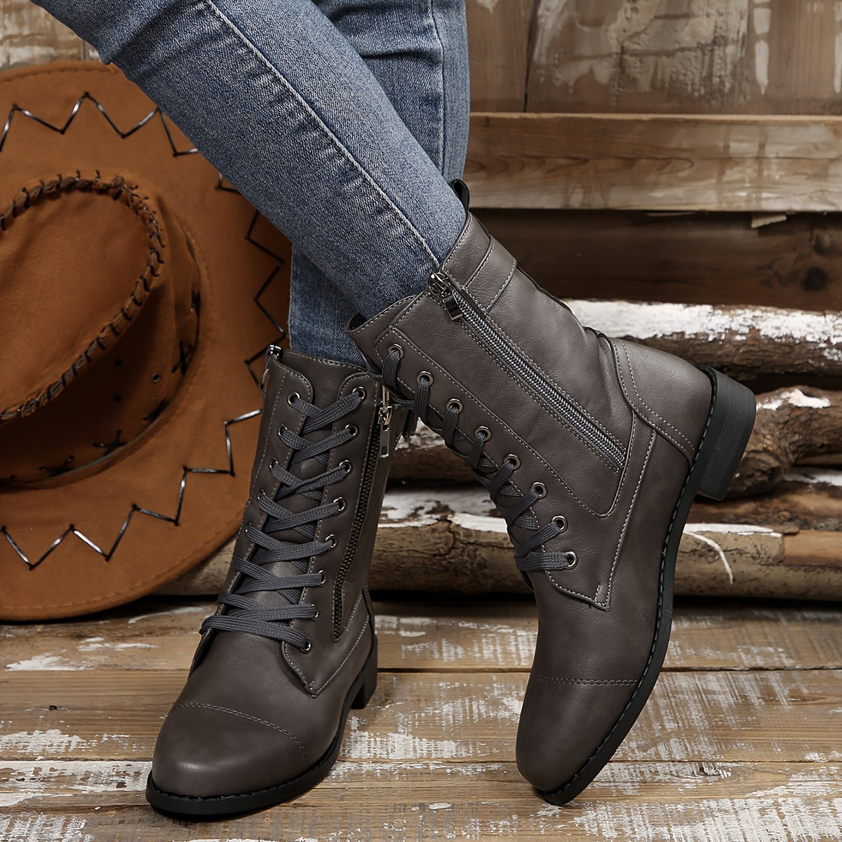 🔥 Letzter Tag: 80 % Rabatt – Damen-Lederstiefel mit Reißverschluss, weiter Passform und gepolsterter Sohle, schmerzlindernd, im Reitstiefelstil