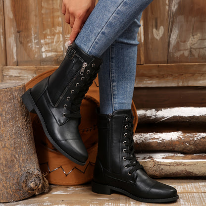 🔥 Letzter Tag: 80 % Rabatt – Damen-Lederstiefel mit Reißverschluss, weiter Passform und gepolsterter Sohle, schmerzlindernd, im Reitstiefelstil
