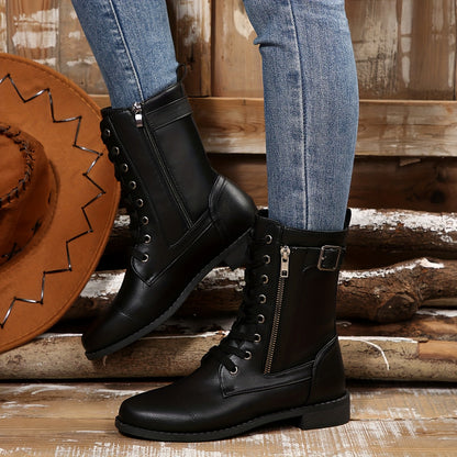 🔥 Letzter Tag: 80 % Rabatt – Damen-Lederstiefel mit Reißverschluss, weiter Passform und gepolsterter Sohle, schmerzlindernd, im Reitstiefelstil