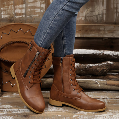 🔥 Letzter Tag: 80 % Rabatt – Damen-Lederstiefel mit Reißverschluss, weiter Passform und gepolsterter Sohle, schmerzlindernd, im Reitstiefelstil