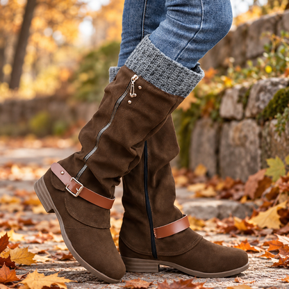 🔥 LETZTER TAG – 80 % RABATT - Damen Winterstiefel mit orthopädischer Unterstützung, Strickkragen & warmer Wollfütterung