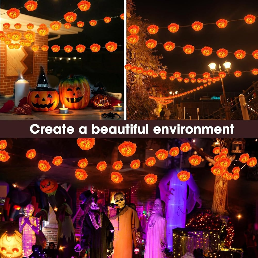 🔥Last Day 50% OFF -🏵️💀 Mexican Marigold Flower String Lights | 💕Death is not the end of life, forgetting is