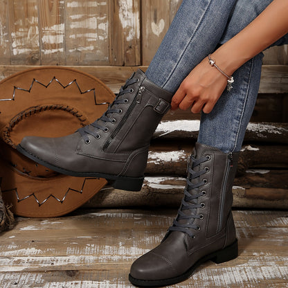 🔥 Letzter Tag: 80 % Rabatt – Damen-Lederstiefel mit Reißverschluss, weiter Passform und gepolsterter Sohle, schmerzlindernd, im Reitstiefelstil