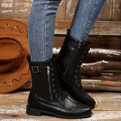🔥 Letzter Tag: 80 % Rabatt – Damen-Lederstiefel mit Reißverschluss, weiter Passform und gepolsterter Sohle, schmerzlindernd, im Reitstiefelstil