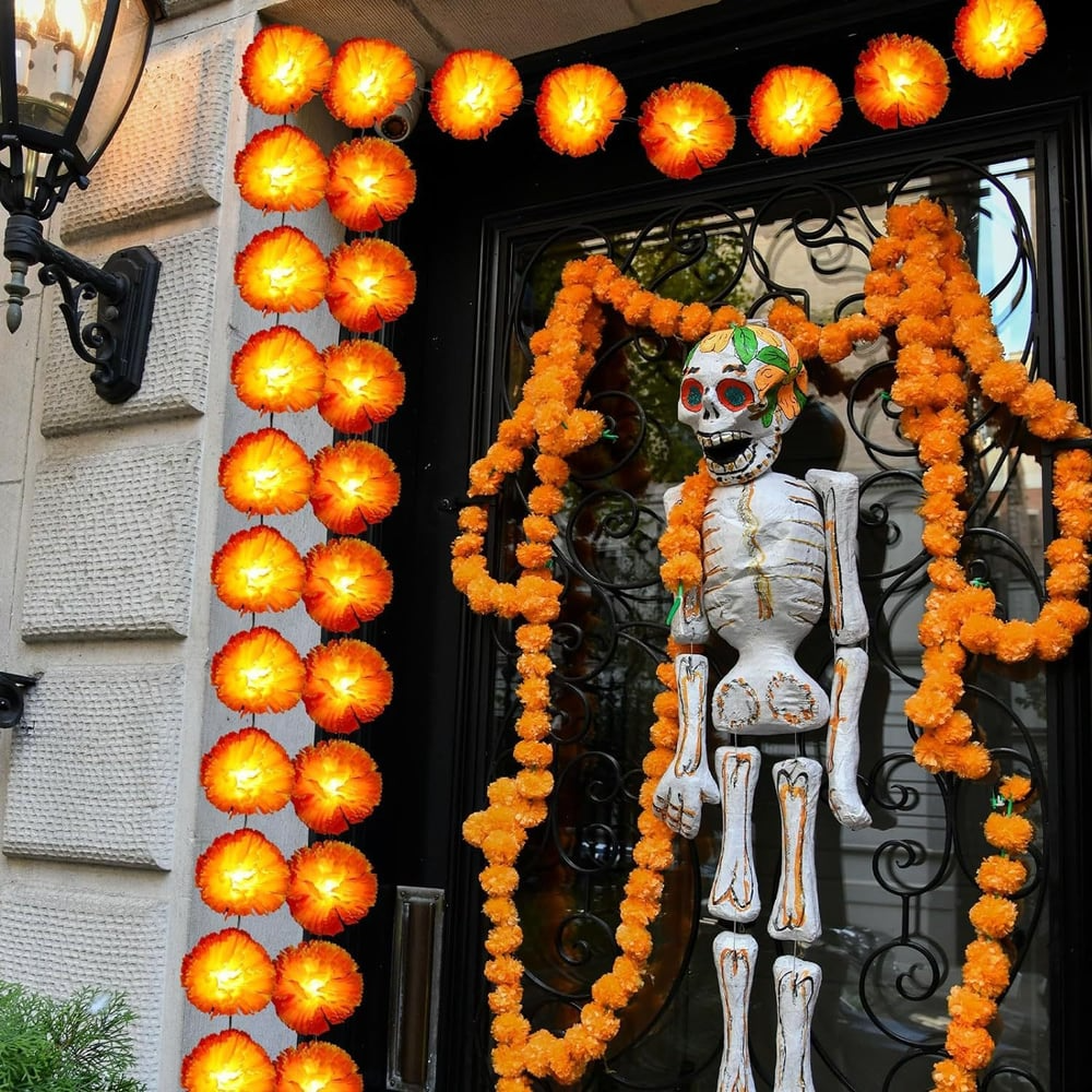 🔥Last Day 50% OFF -🏵️💀 Mexican Marigold Flower String Lights | 💕Death is not the end of life, forgetting is