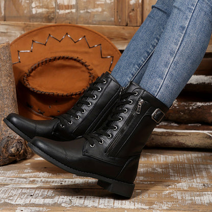 🔥 Letzter Tag: 80 % Rabatt – Damen-Lederstiefel mit Reißverschluss, weiter Passform und gepolsterter Sohle, schmerzlindernd, im Reitstiefelstil