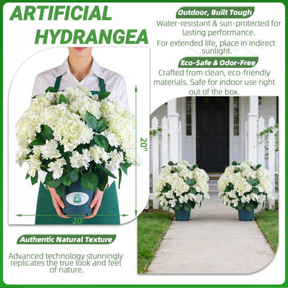 🔥Last Day 50% OFF🔥Artificial Outdoor Hydrangea Flowers - UV resistant, Waterproof, Windproof