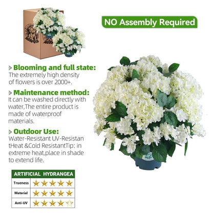 🔥Last Day 50% OFF🔥Artificial Outdoor Hydrangea Flowers - UV resistant, Waterproof, Windproof